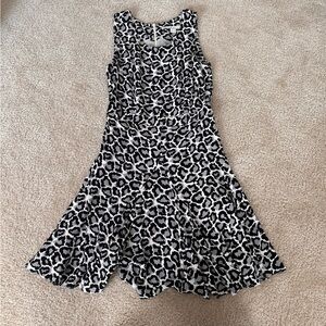 Diane Von Furstenberg Black and White Leopard Print Dress